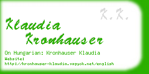 klaudia kronhauser business card